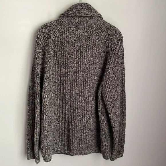 Crew Gray Rugged Merino Wool Blend Shawl Collar Cardigan